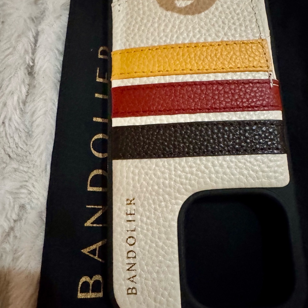 Bandolier Cream and Multicolor Stripe Phone iPhone 15 pro - Picture 3 of 3